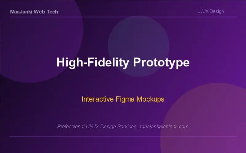 High-fidelity interactive Figma prototype by MaaJanki Web Tech