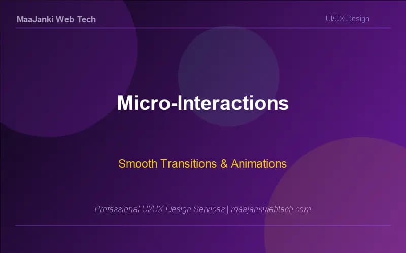 Micro-interactions and smooth animations in UI design by MaaJanki Web Tech
