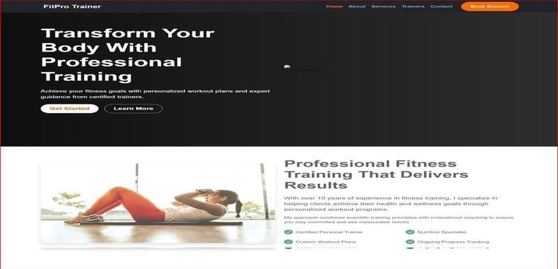 Gym Trainer Website